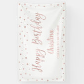 Bannière de fête d'anniversaire Rose Gold & Blanc (Vertical)