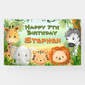 Bannière de fête d'anniversaire Safari (Horizontal)