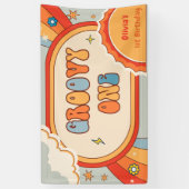 Bannière de fête d'anniversaire super One Retro Ra (Vertical)