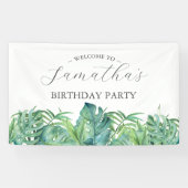 Bannière de fête d'anniversaire Thème Tropical Lua (Horizontal)