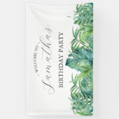 Bannière de fête d'anniversaire Thème Tropical Lua (Vertical)