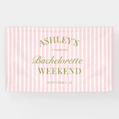 Bannière de fête de bachelorette à rayures roses (Horizontal)