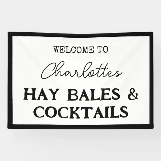 Bannière de fête de Bachelorette Balles de Foin et (Horizontal)