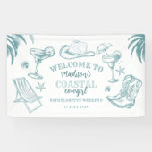 Bannière de fête de bachelorette de cowgirl côtièr (Horizontal)