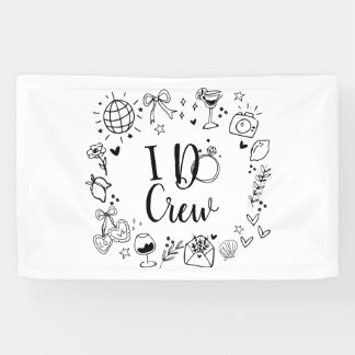 Bannière de fête de bachelorette "I Do Crew"