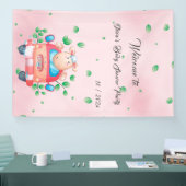 Bannière de fête de bébé agneau mignon (Salon professionnel)