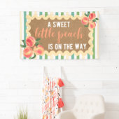 Bannière de fête de bébé fille thème pêche toile d (En situation)