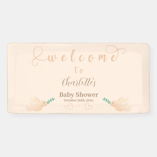 Bannière de fête de bébé pour un bébé colombe mign (Horizontal)
