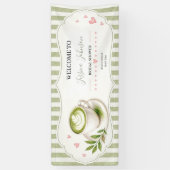 Bannière de fête de douche de mariée Matcha pour e (Vertical)