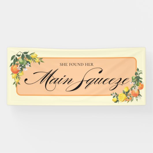 Bannière de Fête de Fiançailles Citronnée (Horizontal)