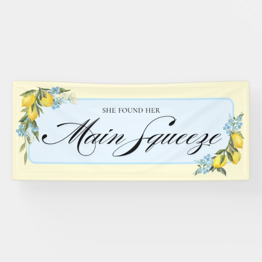 Bannière de Fête de Mariage au Citron (Horizontal)