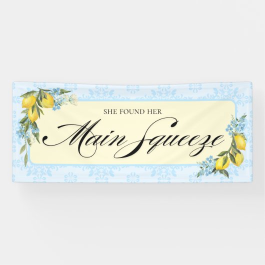 Bannière de Fête de Mariage au Citron (Horizontal)