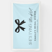 Bannière de Fête de Mariage avec Nœud Bleu Elle No (Vertical)