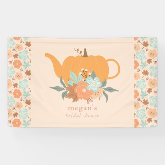 Bannière de Fête de Mariage de Citrouille de Tea P (Horizontal)