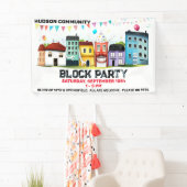 Bannière de fête de quartier (En situation)