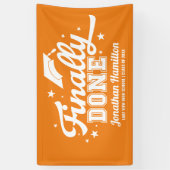 Bannière de fête de remise de diplôme orange enfin (Vertical)