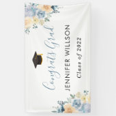 Bannière de fête de remise de diplômes florale ble (Vertical)