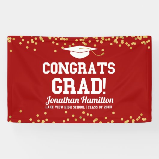 Bannière de fête de remise des diplômes avec confe (Horizontal)