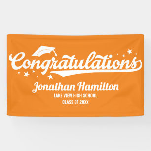 Bannière de fête de remise des diplômes orange Fél
