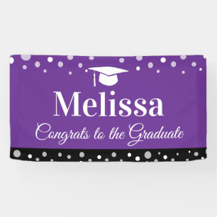 Bannière de fête de remise des diplômes violette a