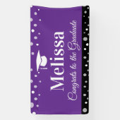 Bannière de fête de remise des diplômes violette a (Verticale)