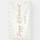 Bannière de fête de retraite joyeuse Or & Blanc (Vertical)
