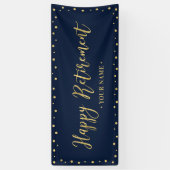 Bannière de fête de retraite joyeuse or et bleu ma (Vertical)