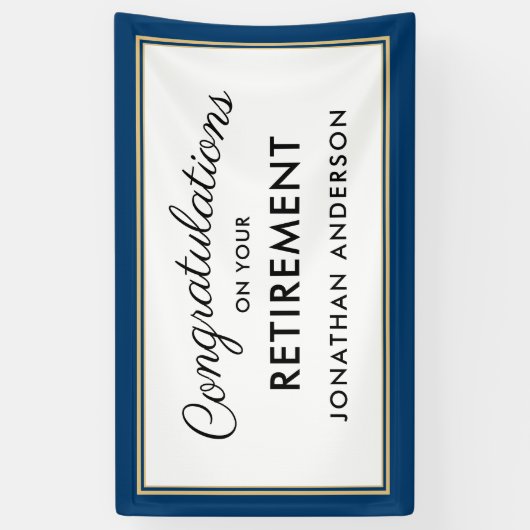 Bannière de fête de retraite simple bleue (Vertical)