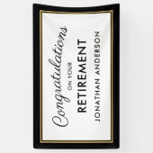 Bannière de fête de retraite simple noir et or (Vertical)