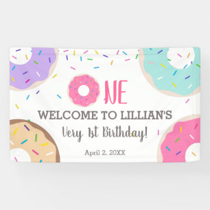 Bannière de fête des Donut 1er anniversaire