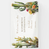 Bannière de Fête des mariées blanche en cactus col (Vertical)