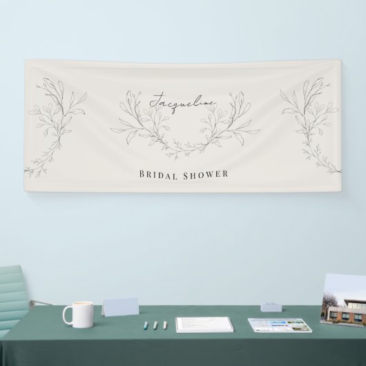 Bannière de Fête des mariées de feuillage de crème (Salon professionnel)