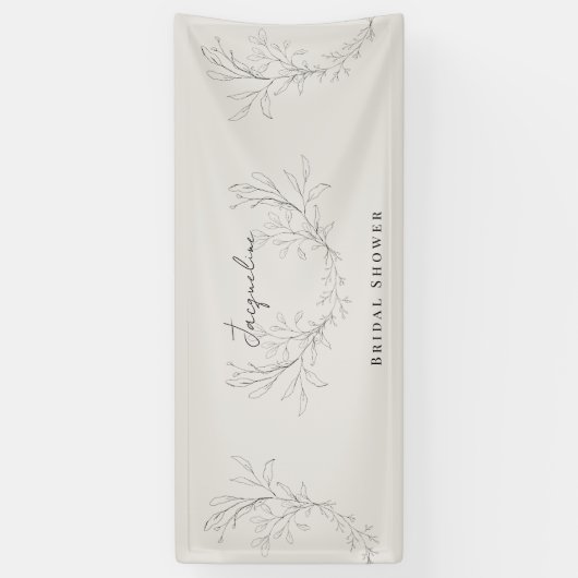 Bannière de Fête des mariées de feuillage de crème (Vertical)