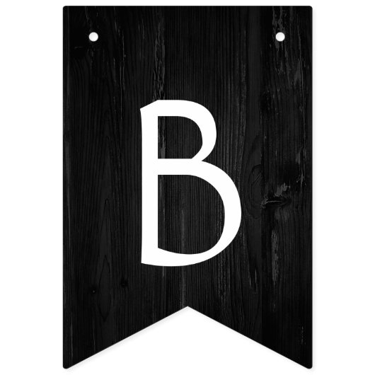 Bannière de Fête des mariées en bois noir rustique (Deuxième drapeau)