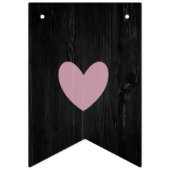 Bannière de Fête des mariées en bois noir rustique (Premier drapeau)