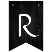 Bannière de Fête des mariées en bois noir rustique (Troisième drapeau)