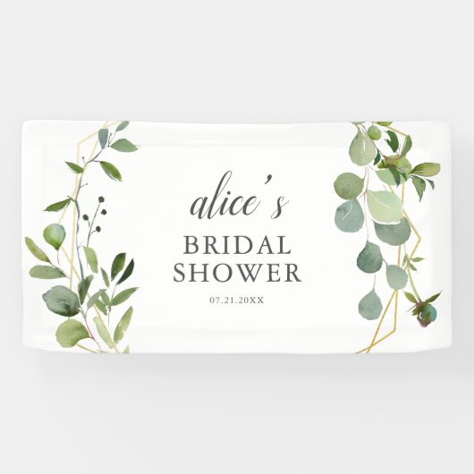 Bannière de Fête des mariées Eucalyptus vert (Horizontal)