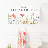 Bannière de Fête des mariées Fleur sauvage aquarel (En situation)