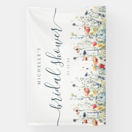 Bannière de Fête des mariées Fleur sauvage dynamiq (Verticale)