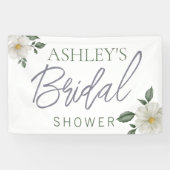 Bannière de Fête des mariées florale blanche simpl (Horizontal)