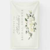 Bannière de Fête des mariées Florale Rose blanche (Vertical)