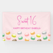 Bannière de fête Macarons Sweet 16 (Horizontal)