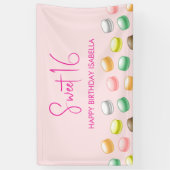 Bannière de fête Macarons Sweet 16 (Vertical)