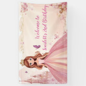 Bannière de fête personnalisée pour princesse rose (Vertical)