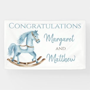 Bannière de fête pour Baby Shower Garçon Cheval à