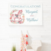 Bannière de fête pour bébé fille Cheval à bascule (Insitu)