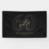 Bannière de fête pour les 60 ans de Modern Black G (Horizontal)