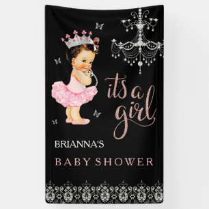 Bannière de fête prénatale pour bébé fille Princes