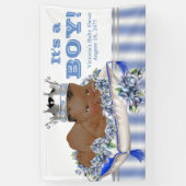 Bannière de fête prénatale pour bébé prince afro-a (Vertical)