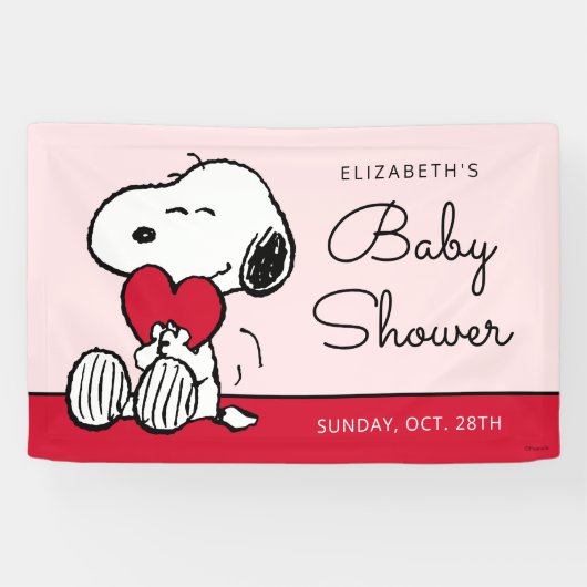 Bannière de fête prénatale Snoopy | Little Sweethe (Horizontal)